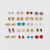 Paquete de 20 aretes tipo stud con motivos tropicales