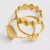 Paquete de 3 anillos con conchas, resistentes al agua