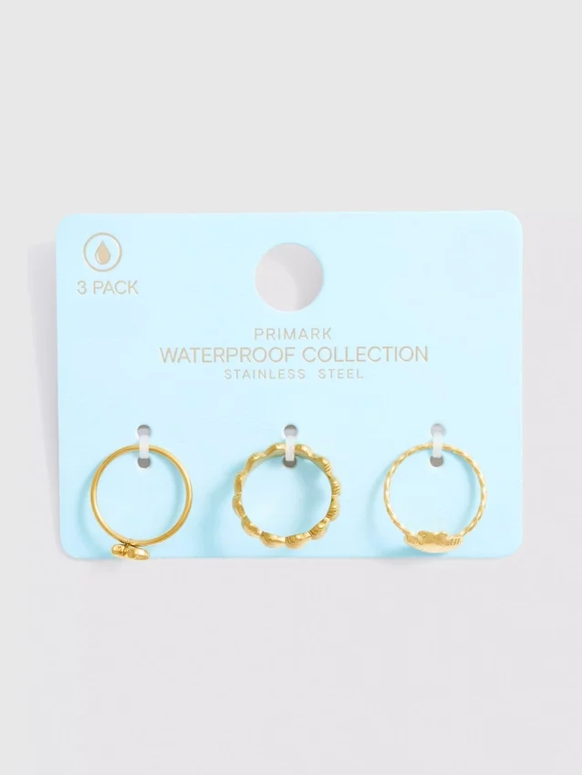 Paquete de 3 anillos con conchas, resistentes al agua