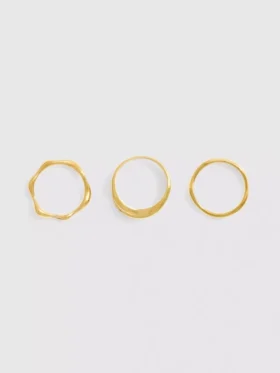 Paquete de 3 anillos de diseño mixto resistentes al agua
