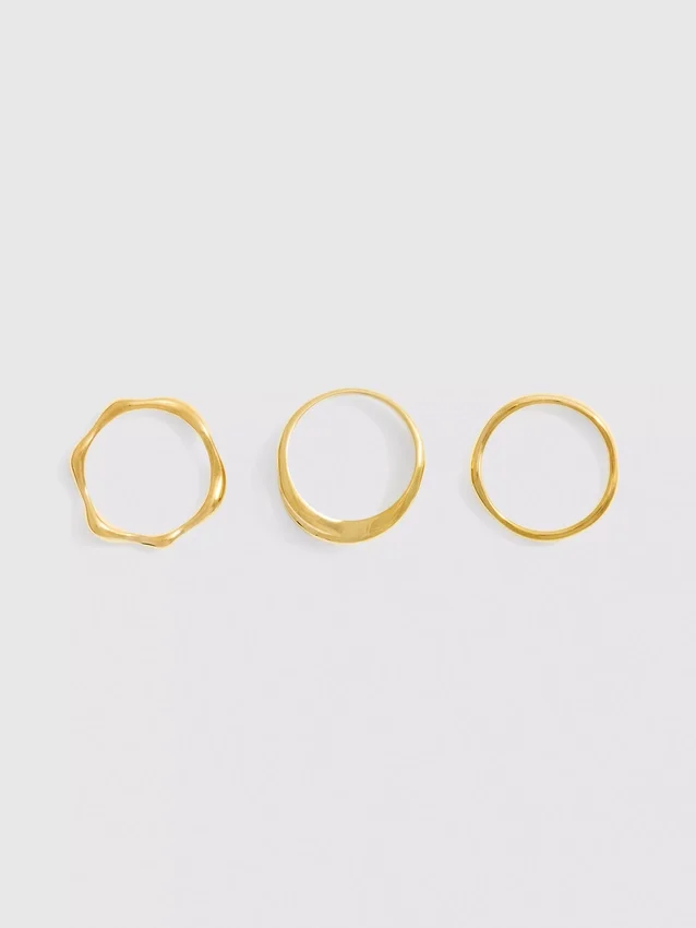 Paquete de 3 anillos de diseño mixto resistentes al agua