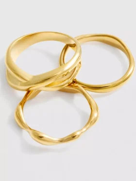 Paquete de 3 anillos de diseño mixto resistentes al agua