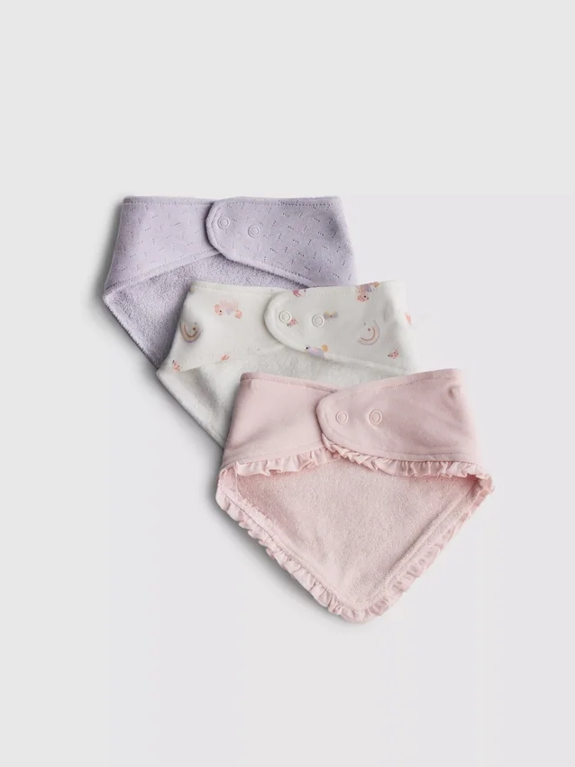 Paquete de 3 baberos tipo pañuelo