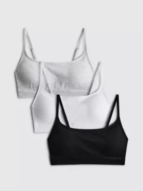 Paquete de 3 bralettes cortos sin aros