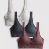 Paquete de 3 bralettes sin costuras con cuello en V