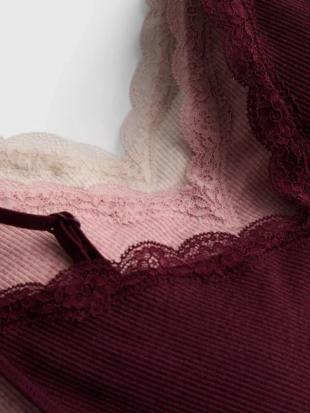 Paquete de 3 bralettes sin costuras con ribetes de encaje