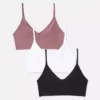 Paquete de 3 bralettes sin costuras tipo camisola corta
