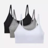 Paquete de 3 bralettes tipo camisola sin aros y de corte corto