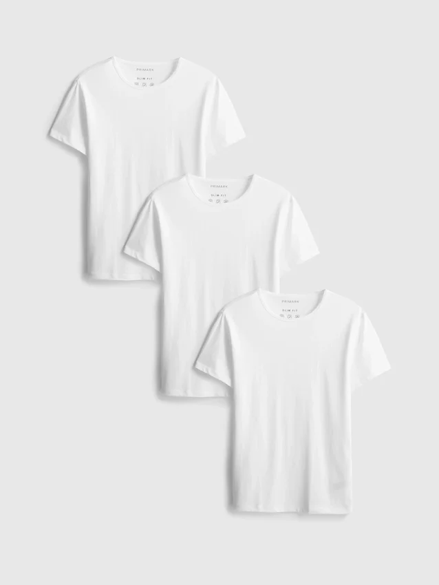 Paquete de 3 camisas básicas de cuello redondo