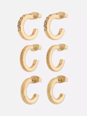 Paquete de 3 mini aretes de aro
