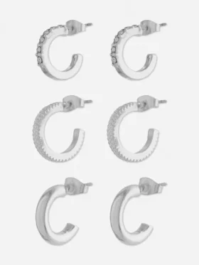 Paquete de 3 mini aretes de aro