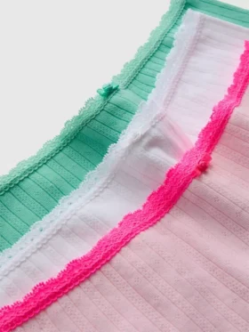 Paquete de 3 pantalones cortos tipo mini con diseño pointelle