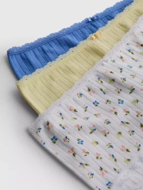 Paquete de 3 pantalones cortos tipo mini con diseño pointelle