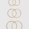 Paquete de 3 pares de aretes de aro grandes