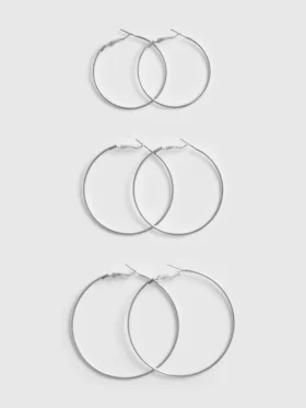Paquete de 3 pares de aretes de aro grandes