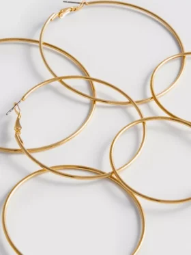 Paquete de 3 pares de aretes de aro grandes
