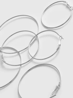 Paquete de 3 pares de aretes de aro grandes