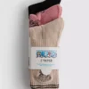 Paquete de 3 pares de calcetines acanalados de una sola pieza