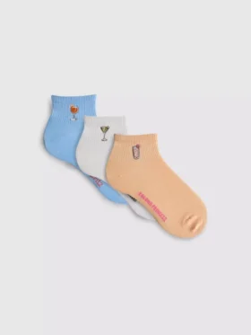 Paquete de 3 pares de calcetines cortos de cóctel