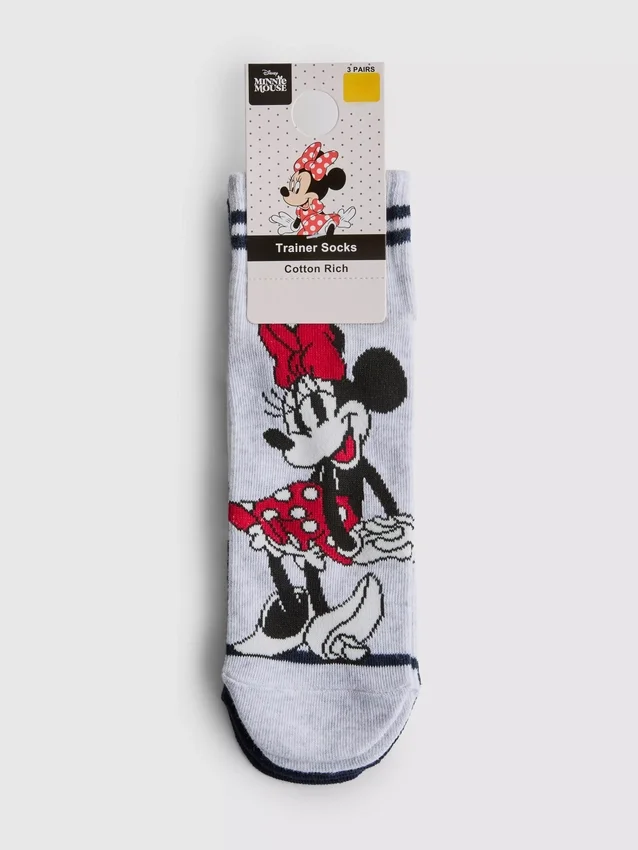 Paquete de 3 pares de calcetines de tobillo de Minnie Mouse de Disney