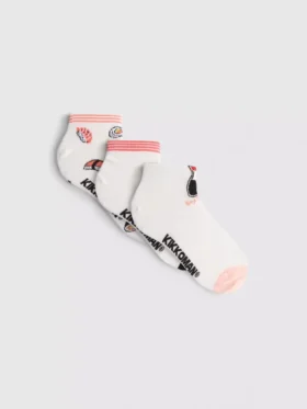 Paquete de 3 pares de calcetines de tobillo Kikkoman de mezcla de algodón
