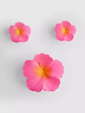 Paquete de 3 pinzas para el cabello con forma de flor