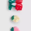 Paquete de 3 pinzas para el cabello con forma de frutas