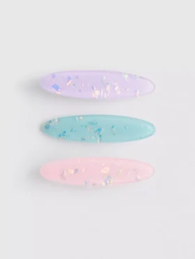 Paquete de 3 pinzas para el cabello ovaladas de resina