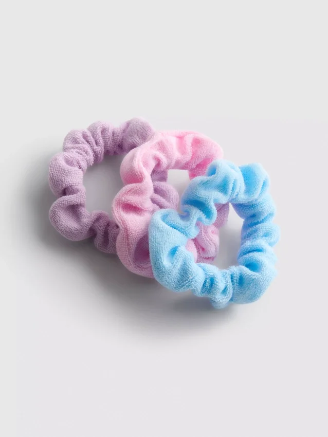 Paquete de 3 scrunchies de felpa