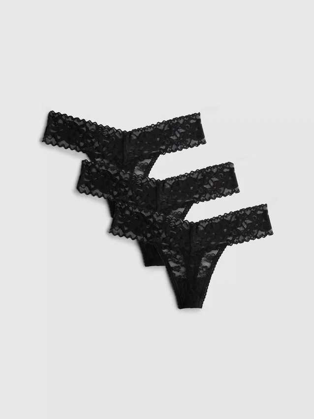 Paquete de 3 tangas bandeau de encaje