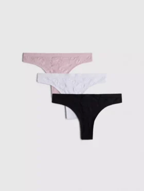 Paquete de 3 tangas de jacquard sin costuras
