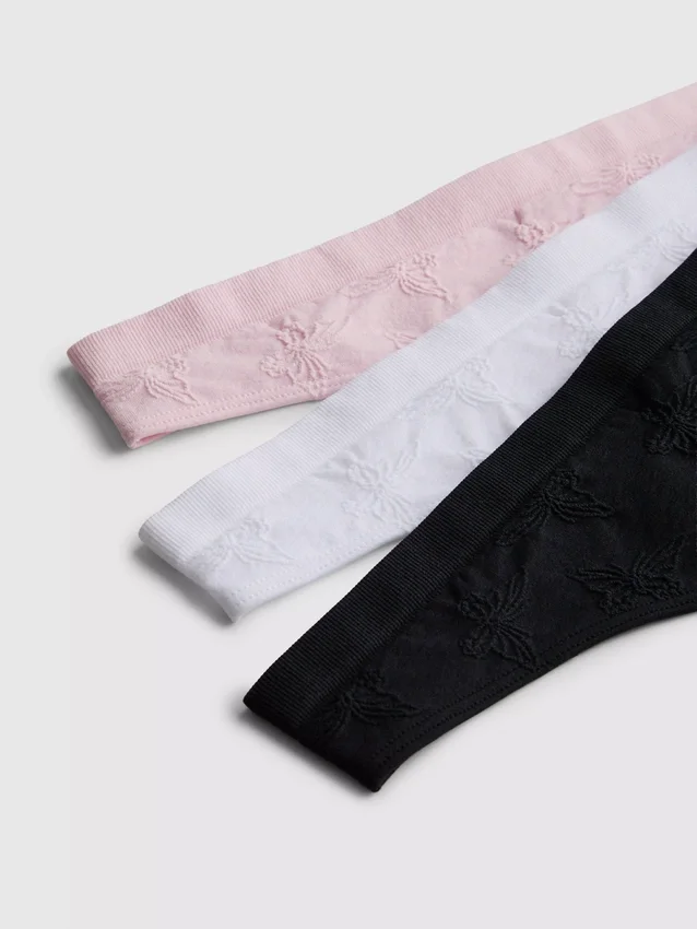 Paquete de 3 tangas de jacquard sin costuras