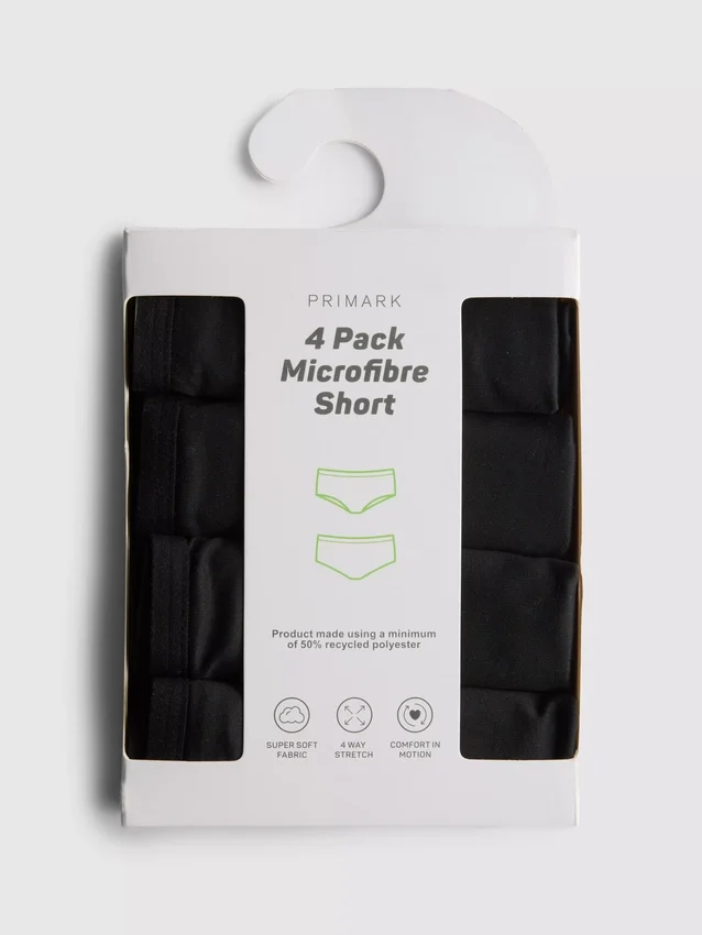 Paquete de 4 pantalones cortos de microfibra
