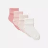 Paquete de 4 pares de calcetines cortos con puño para bebés