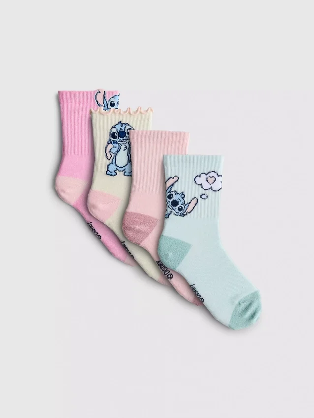Paquete de 4 pares de calcetines cortos de Stitch de Disney