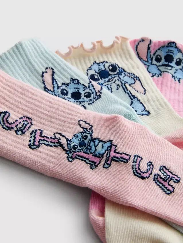 Paquete de 4 pares de calcetines cortos de Stitch de Disney