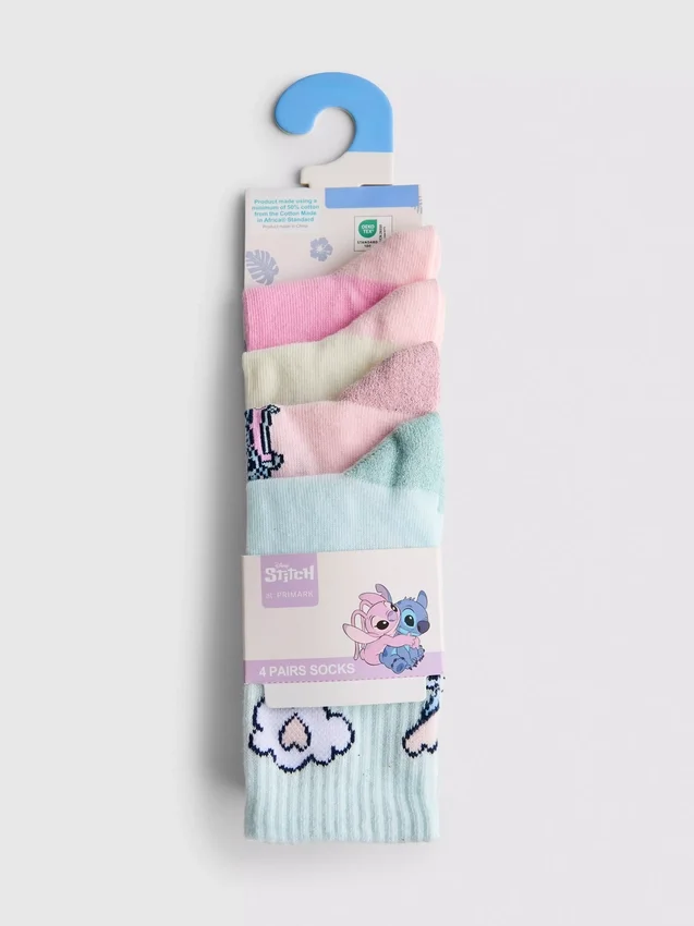 Paquete de 4 pares de calcetines cortos de Stitch de Disney