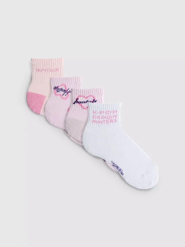 Paquete de 4 pares de calcetines cortos «K-Pop Demon Hunters»