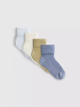Paquete de 4 pares de calcetines de bebé acanalados