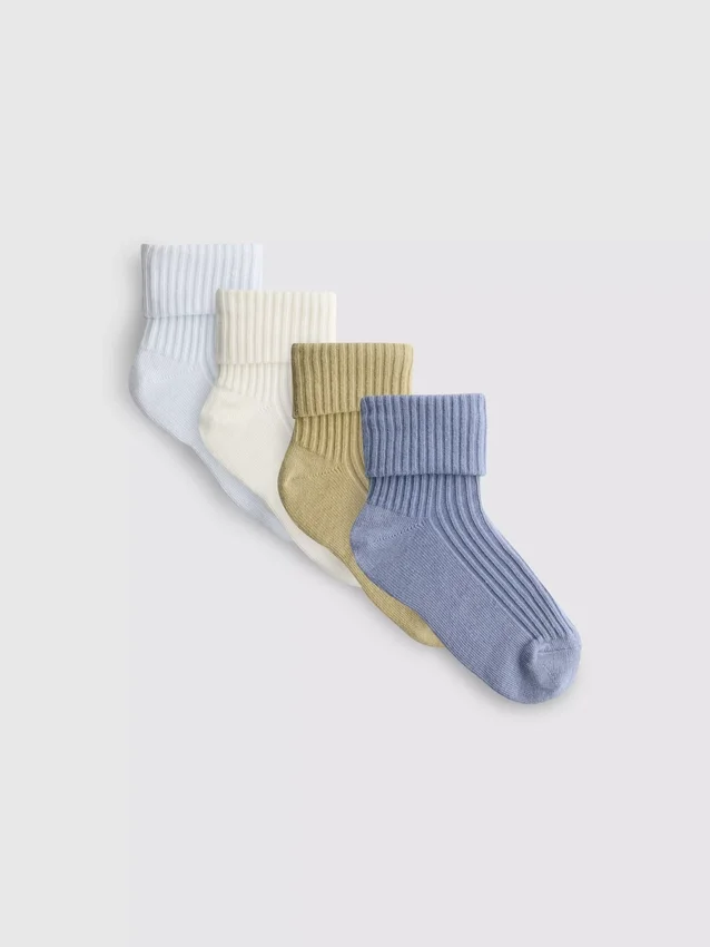 Paquete de 4 pares de calcetines de bebé acanalados