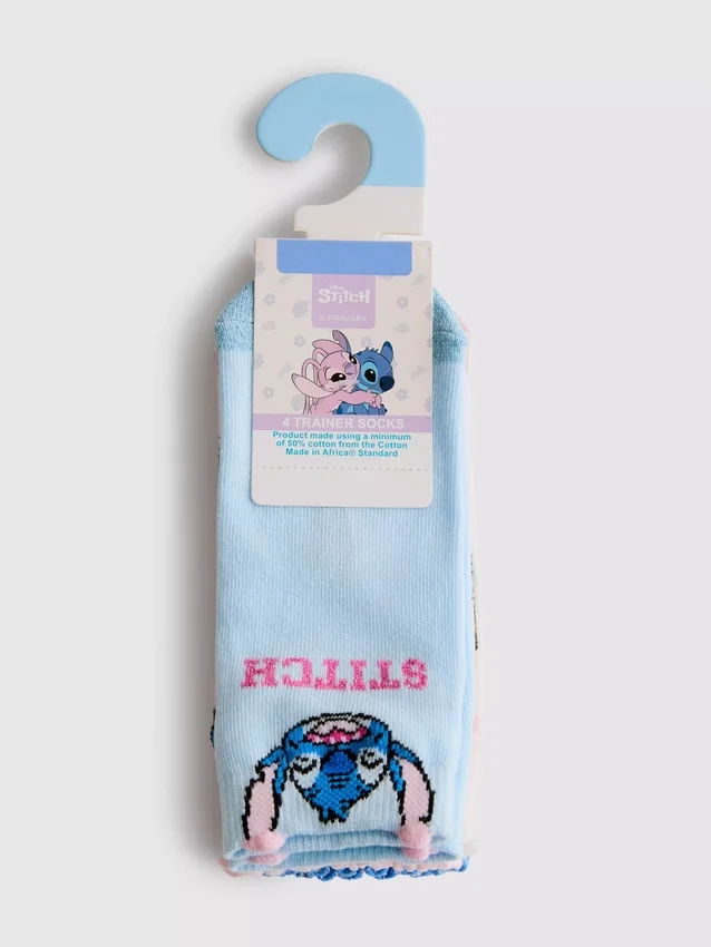 Paquete de 4 pares de calcetines de zapatillas de Stitch de Disney