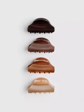 Paquete de 4 pinzas para el cabello tipo garra en tonos similares
