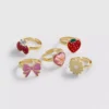 Paquete de 5 anillos con dijes
