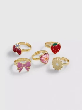 Paquete de 5 anillos con dijes