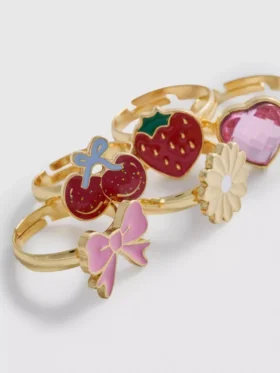 Paquete de 5 anillos con dijes