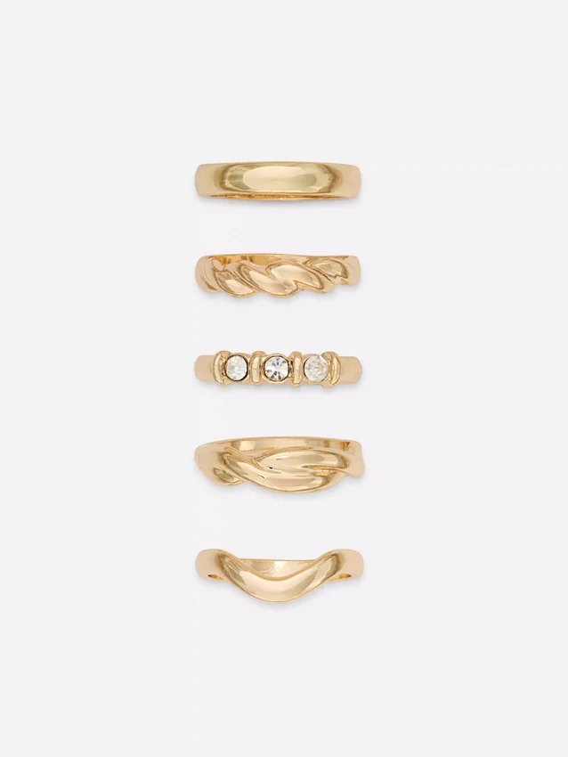 Paquete de 5 anillos de diversos diseños