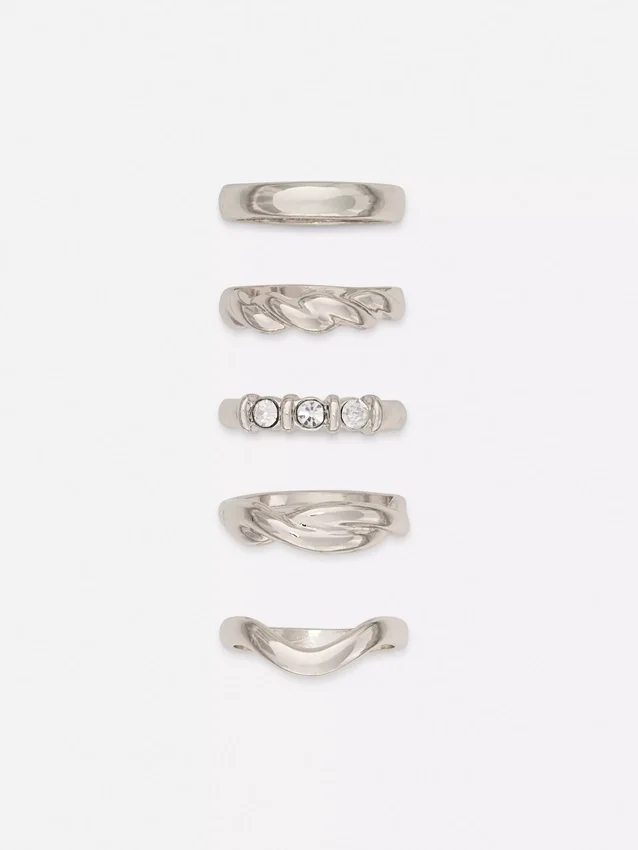 Paquete de 5 anillos de diversos diseños