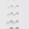 Paquete de 5 aretes con gemas