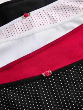 Paquete de 5 braguitas brasileñas estampadas con alto contenido de algodón