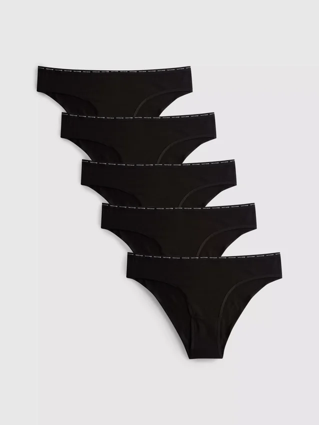 Paquete de 5 braguitas brasileñas «Love to Lounge» con alto contenido de algodón